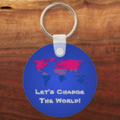 Bisexualität Stolz Weltkarte Schlüsselanhänger (Vorderseite)