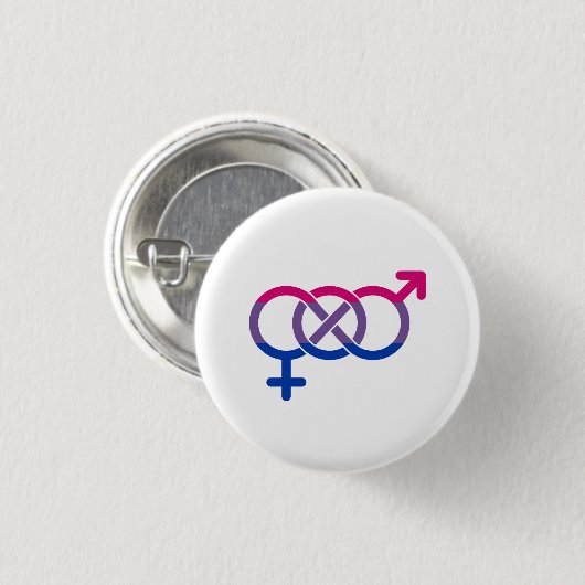 Bisexualitäts-Geschlechtssymbol Button (Vorne & Hinten)