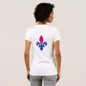 Bisexualitäts-Stolz Fleur-de-lis T-Shirt (Schwarz voll)