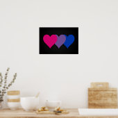 Bisexualitäts-Stolz-Herzen Poster (Küche)