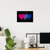 Bisexualitäts-Stolz-Herzen Poster (Heimbüro)