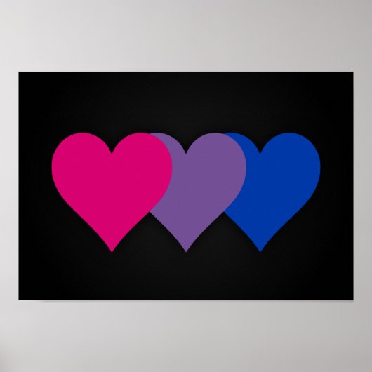 Bisexualitäts-Stolz-Herzen Poster (Vorne)