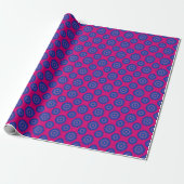 Bisexualitäts-Stolzfarben / rosa Blumenmuster Geschenkpapier (Ungerollt)