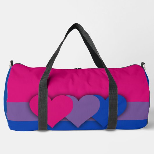 Bisexualitätsflagge Duffle Bag (Vorderseite)