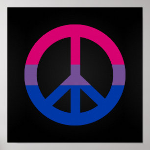 Bisexualitätsflagge Friedenszeichen Poster