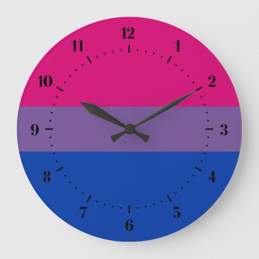 Bisexualitätsflagge Große Wanduhr (Vorderseite)