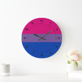 Bisexualitätsflagge Große Wanduhr (Zuhause)