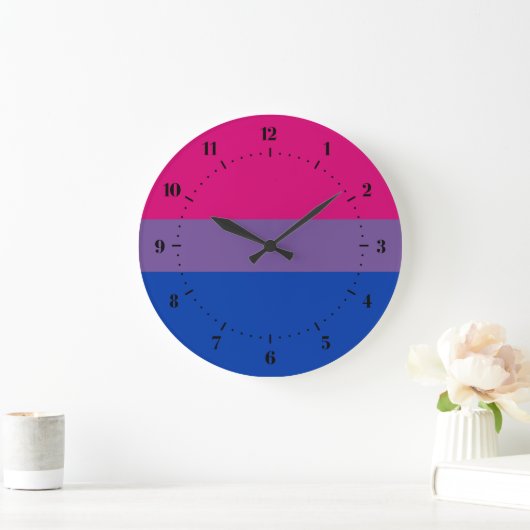 Bisexualitätsflagge Große Wanduhr (Zuhause)