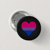 Bisexualitätsflagge schwarzer Knopf Button (Vorne & Hinten)