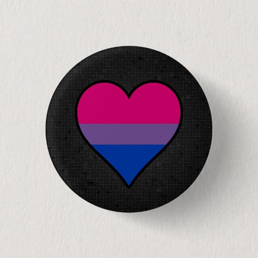Bisexualitätsflagge schwarzer Knopf Button (Vorderseite)