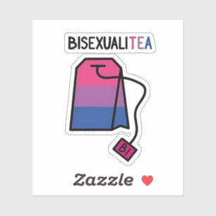 BisexualiTEA Bi Pride Flag Bisexueller Tee Aufkleber
