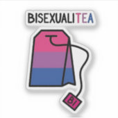 BisexualiTEA Bi Pride Flag Bisexueller Tee Aufkleber (Vorderseite)