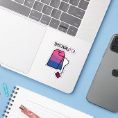 BisexualiTEA Bi Pride Flag Bisexueller Tee Aufkleber (Laptop mit iPhone)