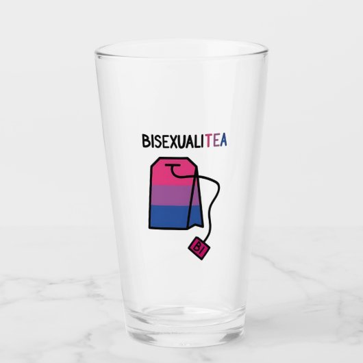 BisexualiTEA Bi Pride Flag Bisexueller Tee Glas (Vorderseite)