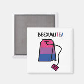 BisexualiTEA Bi Pride Flag Bisexueller Tee Magnet (Vorderseite/Rückseite)