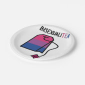 BisexualiTEA Bi Pride Flag Bisexueller Tee Pappteller (Schrägansicht)