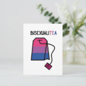 BisexualiTEA Bi Pride Flag Bisexueller Tee Postkarte (Stehend Vorderseite)