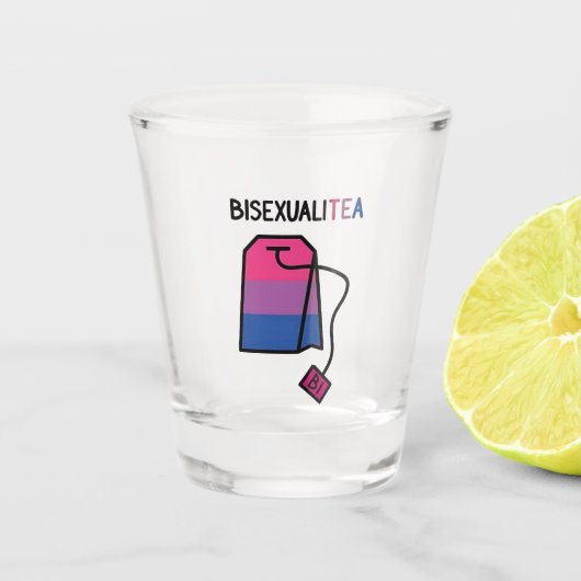 BisexualiTEA Bi Pride Flag Bisexueller Tee Schnapsglas (Vorderseite)