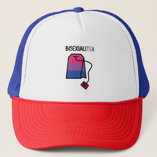 BisexualiTEA Bi Pride Flag Bisexueller Tee Truckerkappe (Vorderseite)
