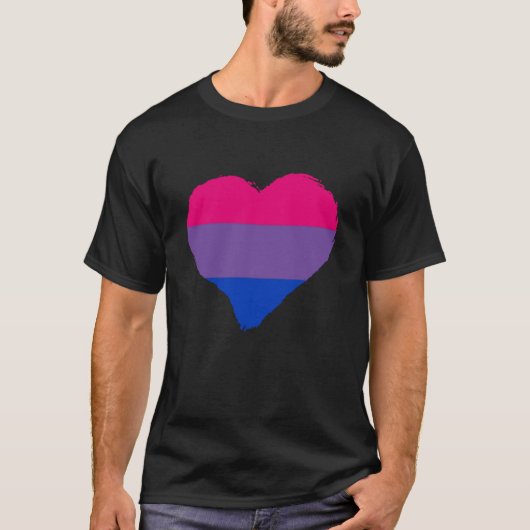 Bisexuality Bi Pride Yourself Heart Bisexual Flag T-Shirt (Vorderseite)