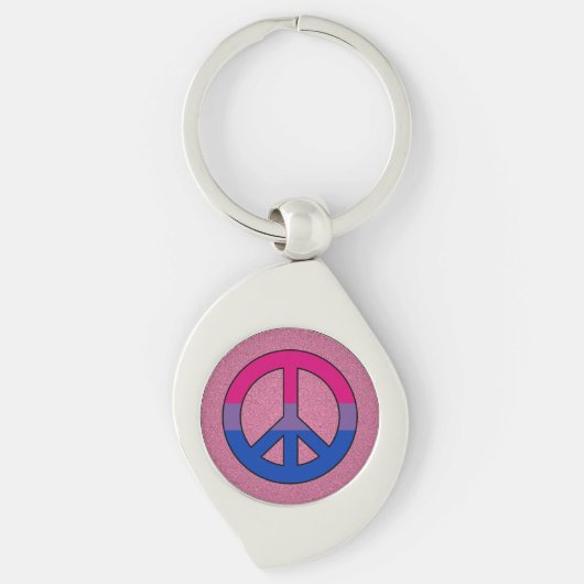 Bisexuality flag peace sign Keychain Schlüsselanhänger (Vorderseite)