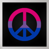 Bisexuality flag peace sign poster (Vorne)