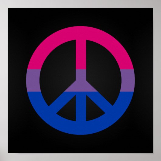 Bisexuality flag peace sign poster (Vorne)