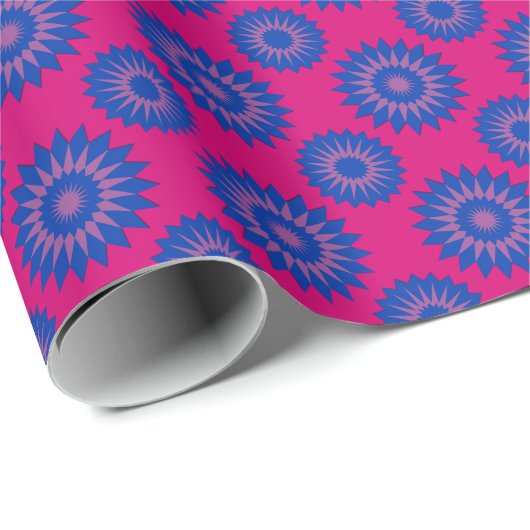 Bisexuality pride colors / pink flower pattern geschenkpapier (Rolleneckpunkt)
