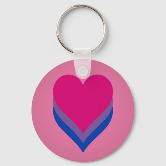 Bisexuality pride hearts Keychain Schlüsselanhänger (Vorderseite)