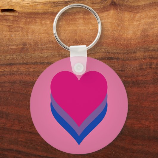 Bisexuality pride hearts Keychain Schlüsselanhänger (Rückseite)