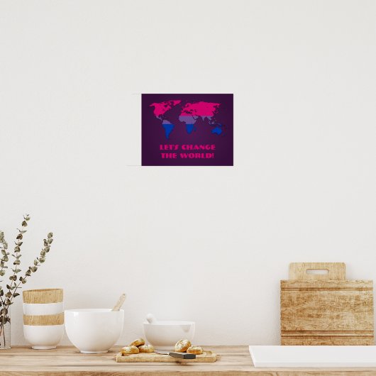 Bisexuality pride world map poster (Küche)