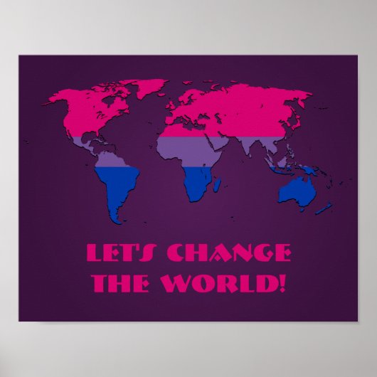 Bisexuality pride world map poster (Vorne)