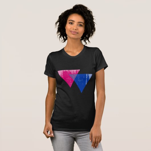 Bisexuality-Symbol distressed.png T-Shirt (Vorne ganz)