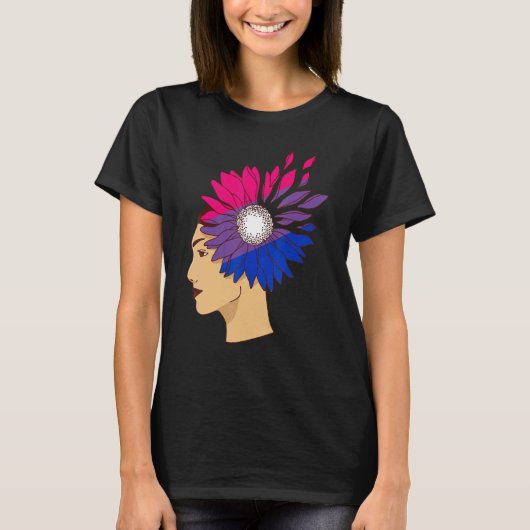 Bisexuality Woman Sunflower Bisexual Flag Bi Pride T-Shirt (Vorderseite)