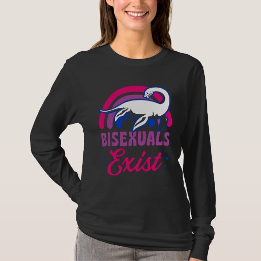 Bisexuals Exist Bisexual Loch Ness Monster Pride R T-Shirt (Vorderseite)