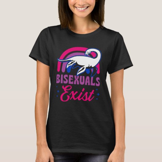 Bisexuals Exist Bisexual Loch Ness Monster Pride R T-Shirt (Vorderseite)