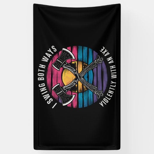 Bisexuell ich schwinge beide Wege als Funny-Bi-Pri Banner (Vertikal)