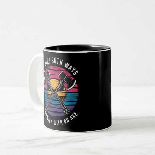 Bisexuell ich schwinge beide Wege als Funny-Bi-Pri Zweifarbige Tasse (Vorderseite Links)