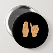 BISEXUELL in der amerikanischen Gebärdensprache Button (Vorne & Hinten)