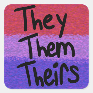 Bisexuell they/them Pronomen Aufkleber