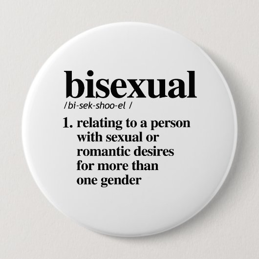 Bisexuelle Definition - definierte LGBTQ-Begriffe Button (Vorderseite)