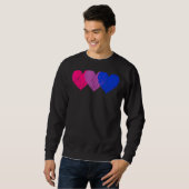 Bisexuelle Fahne Herz Liebe LGBT Bi Pride Sweatshirt (Vorne ganz)