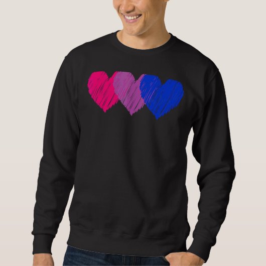 Bisexuelle Fahne Herz Liebe LGBT Bi Pride Sweatshirt (Vorderseite)