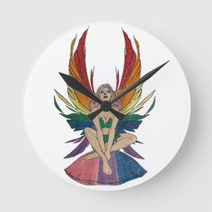 Bisexuelle Feen-Wanduhr Runde Wanduhr