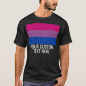 Bisexuelle Flag LGBT Benutzerdefinierter Text schw T-Shirt (Vorderseite)