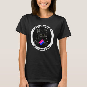 Bisexuelle Flagge, die ich mag Katzen und Jungen u T-Shirt