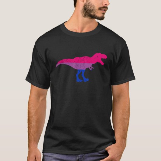Bisexuelle Flagge Dino Rex Straight Ally Lgbtq Gay T-Shirt (Vorderseite)