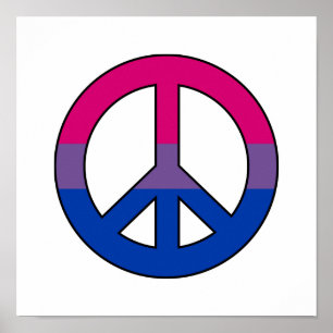 Bisexuelle Flagge Friedenszeichen Plakat