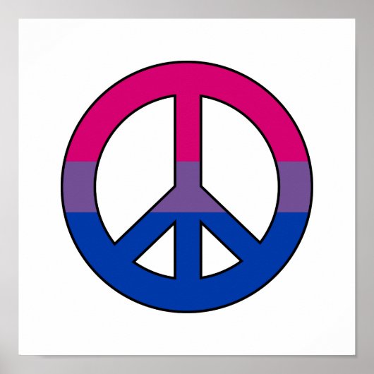 Bisexuelle Flagge Friedenszeichen Plakat (Vorne)