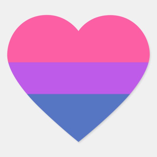 Bisexuelle Flagge Herz-Aufkleber (Vorderseite)